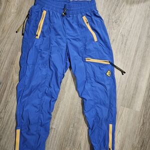 Vintage Rei Co-op Wind Breaker Pants Blue Pants with Yellow Detail